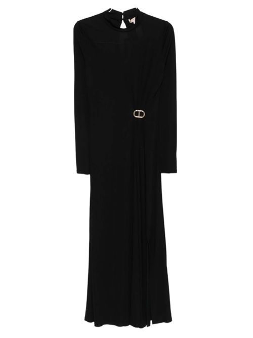 ABITO LUNGO CON DETTAGLIO OVAL T TWIN SET | 252TP202400006 NERO